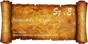 Szecskó Elek névjegykártya