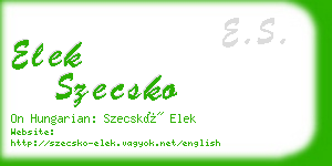 elek szecsko business card